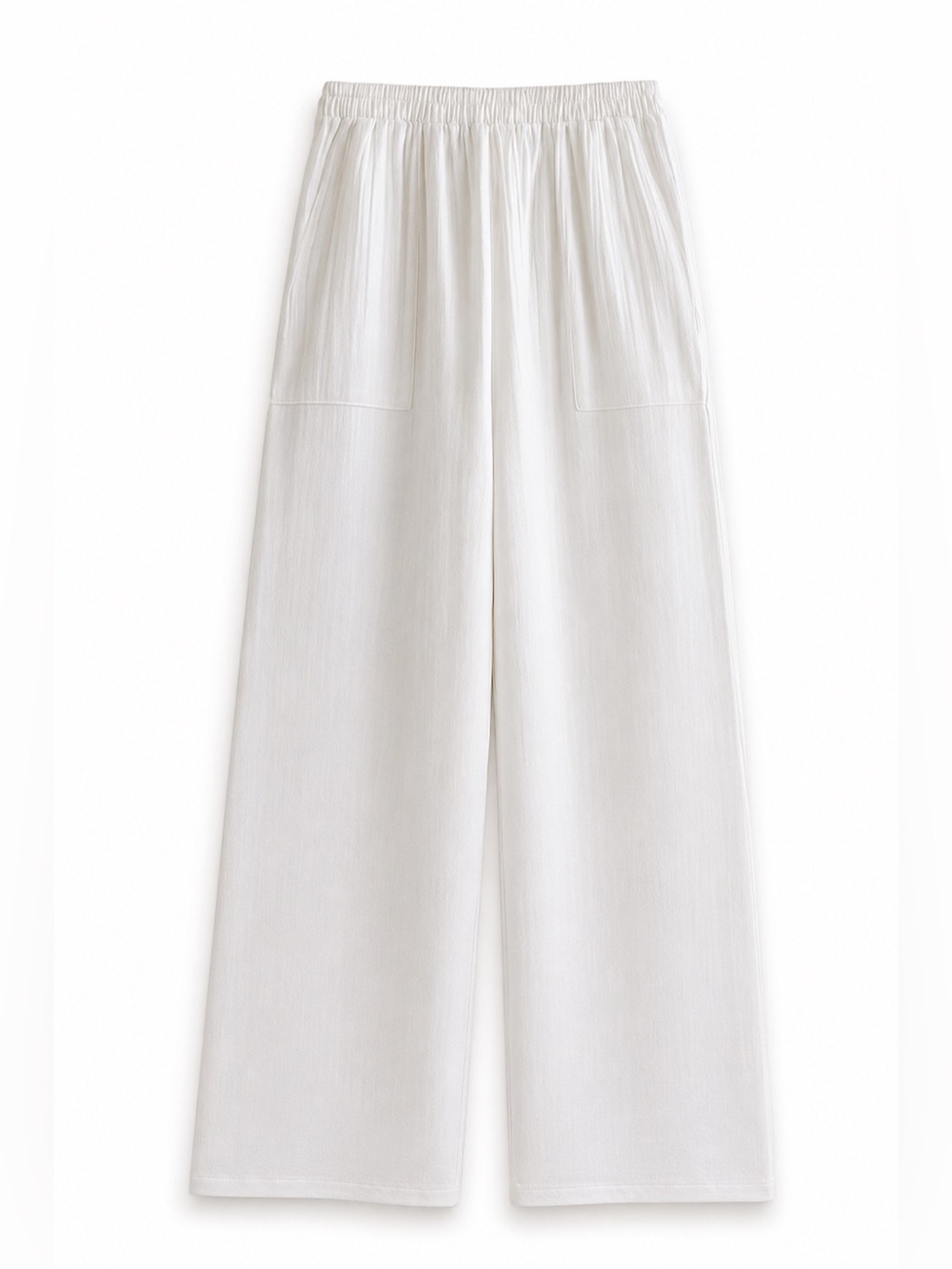 NEW Zenana Wide Leg Cotton Double Gauze Elastic Band Casual Boho Beachy Lounge L - Picture 2 of 9